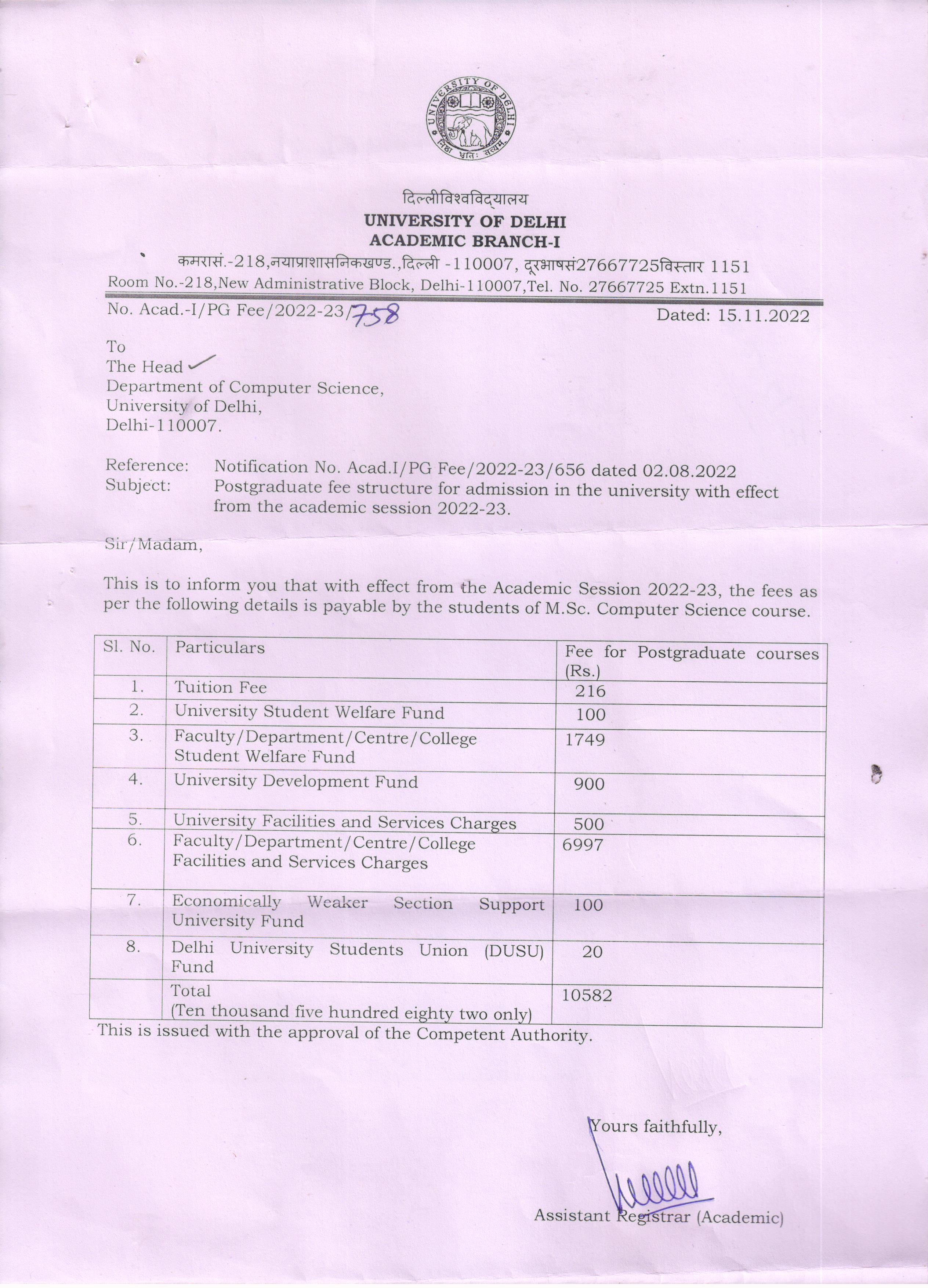 M.Sc. Computer Science Department of Computer Science University of